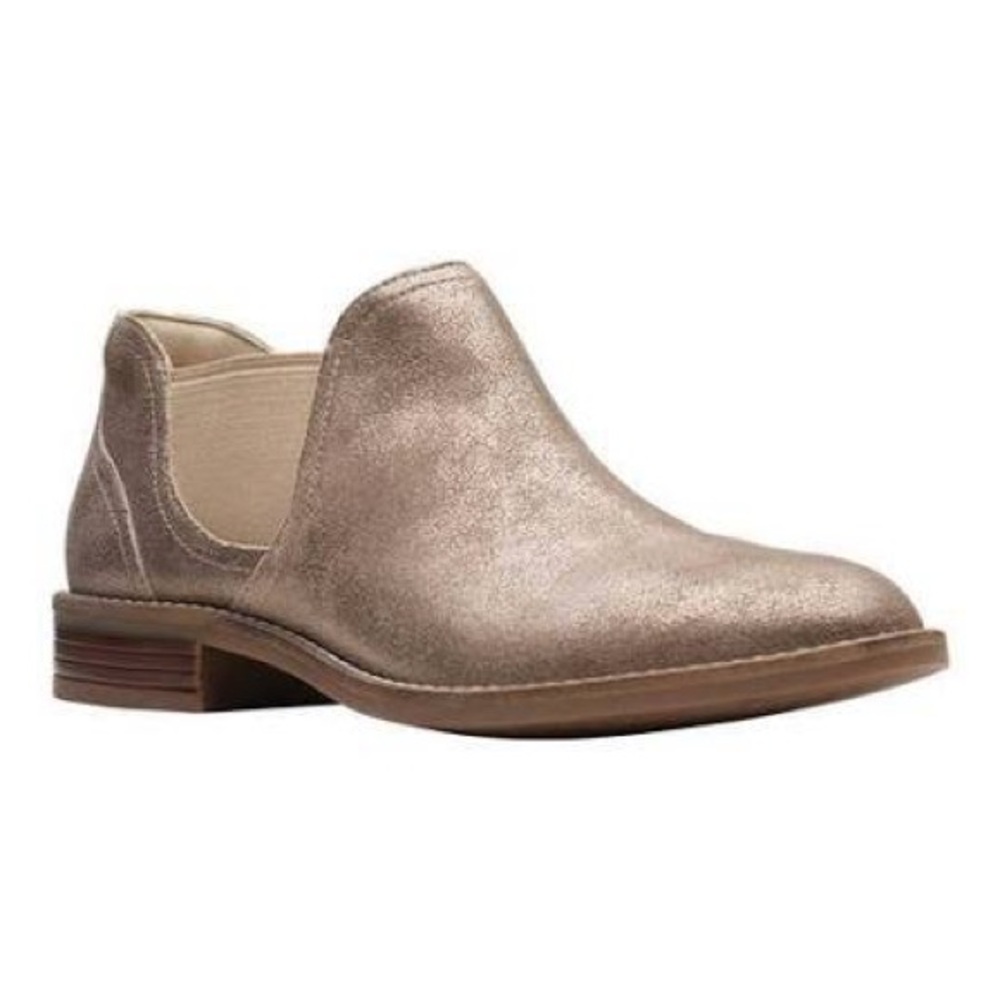 NEW!! Women's Clarks Camzin Maple Metallic Ankle Booties Size 6W